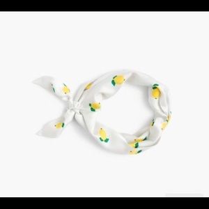 🍋 100% Silk Lemon Print J. Crew Scarf Twilly